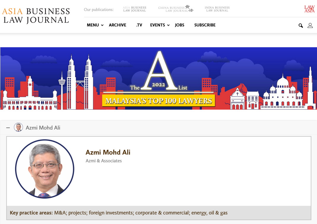 Malaysia's Top 100 Lawyers