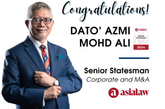 Dato' Azmi Mohd Ali Acknowledged as Senior Statesman in Asialaw 2024 Rankings